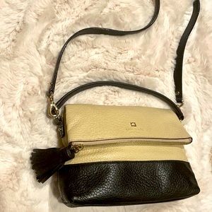 Pebbled leather black and cream Kate spade